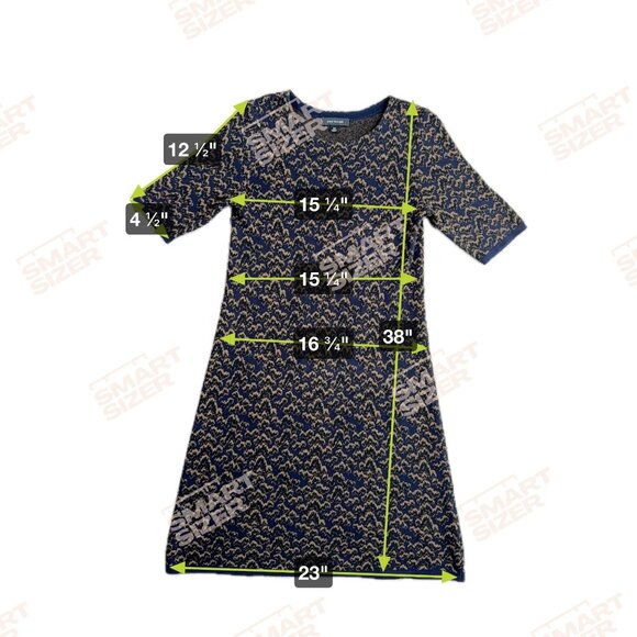 Ann Taylor Sweater Dress Womens‎ XS Knit Dress Abstract Midi Old Money Dark Prep - Picture 2 of 8